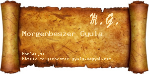 Morgenbeszer Gyula névjegykártya